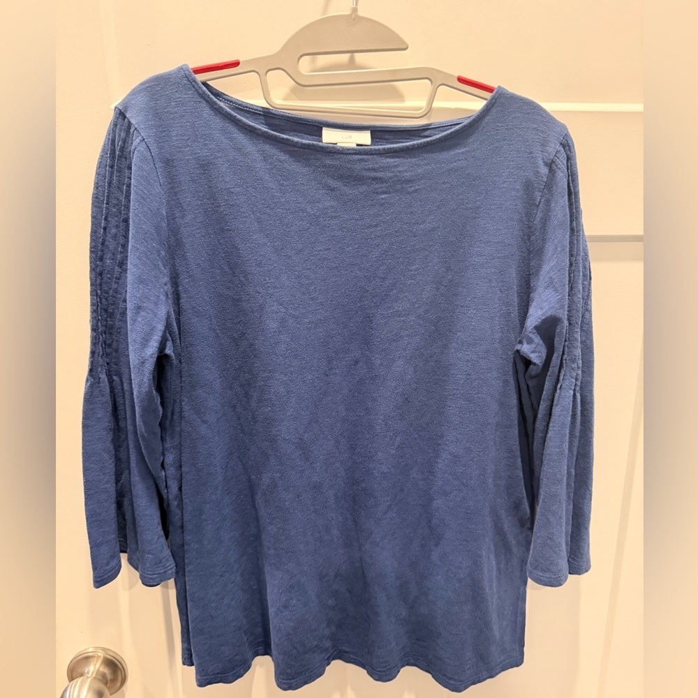 J.Jill Blue 3/4 Sleeve Knit Top Small | Soft Casual Classic